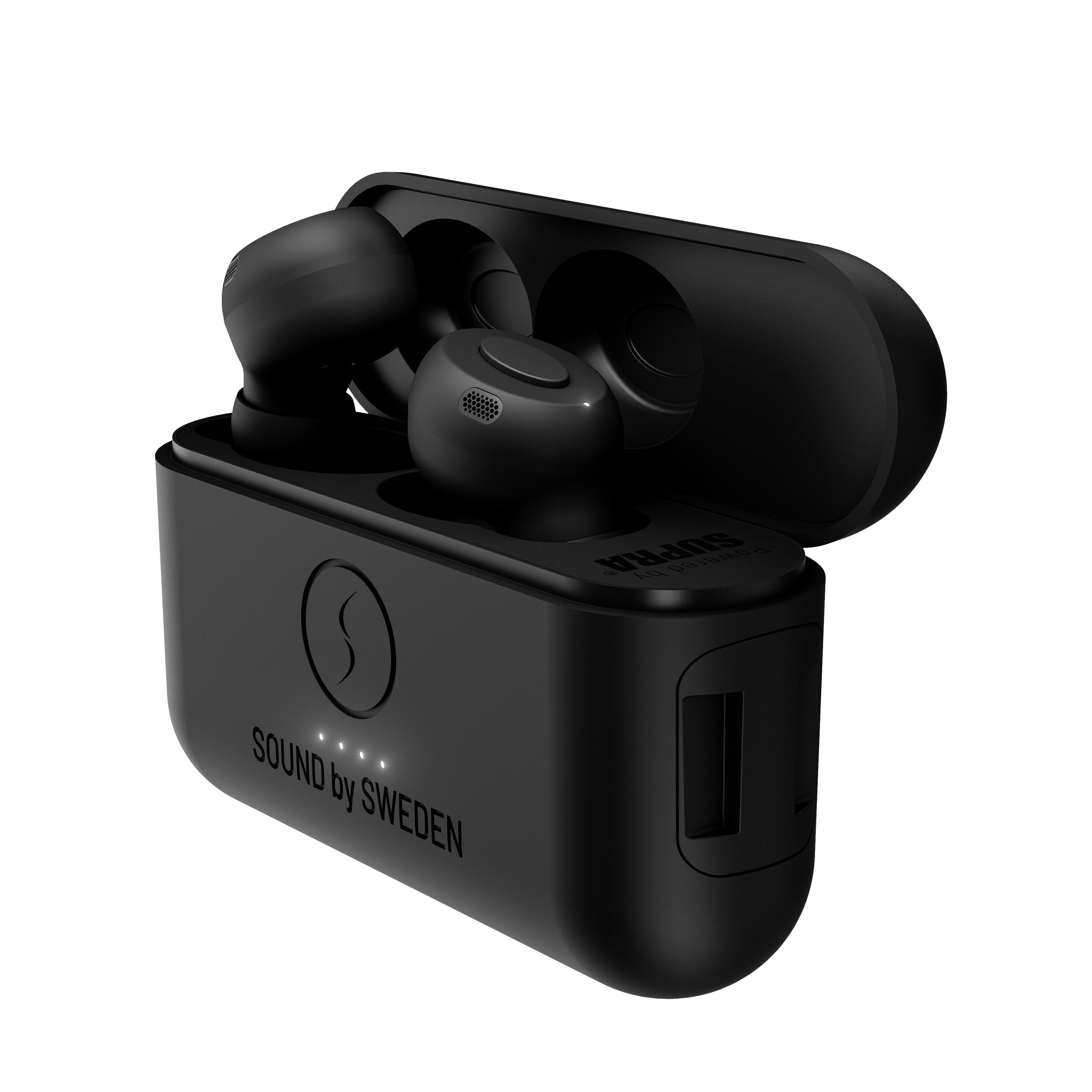 SUPRA NERO-TX2 svarta trådlösa hörlurar med 100 timmars batteritid
