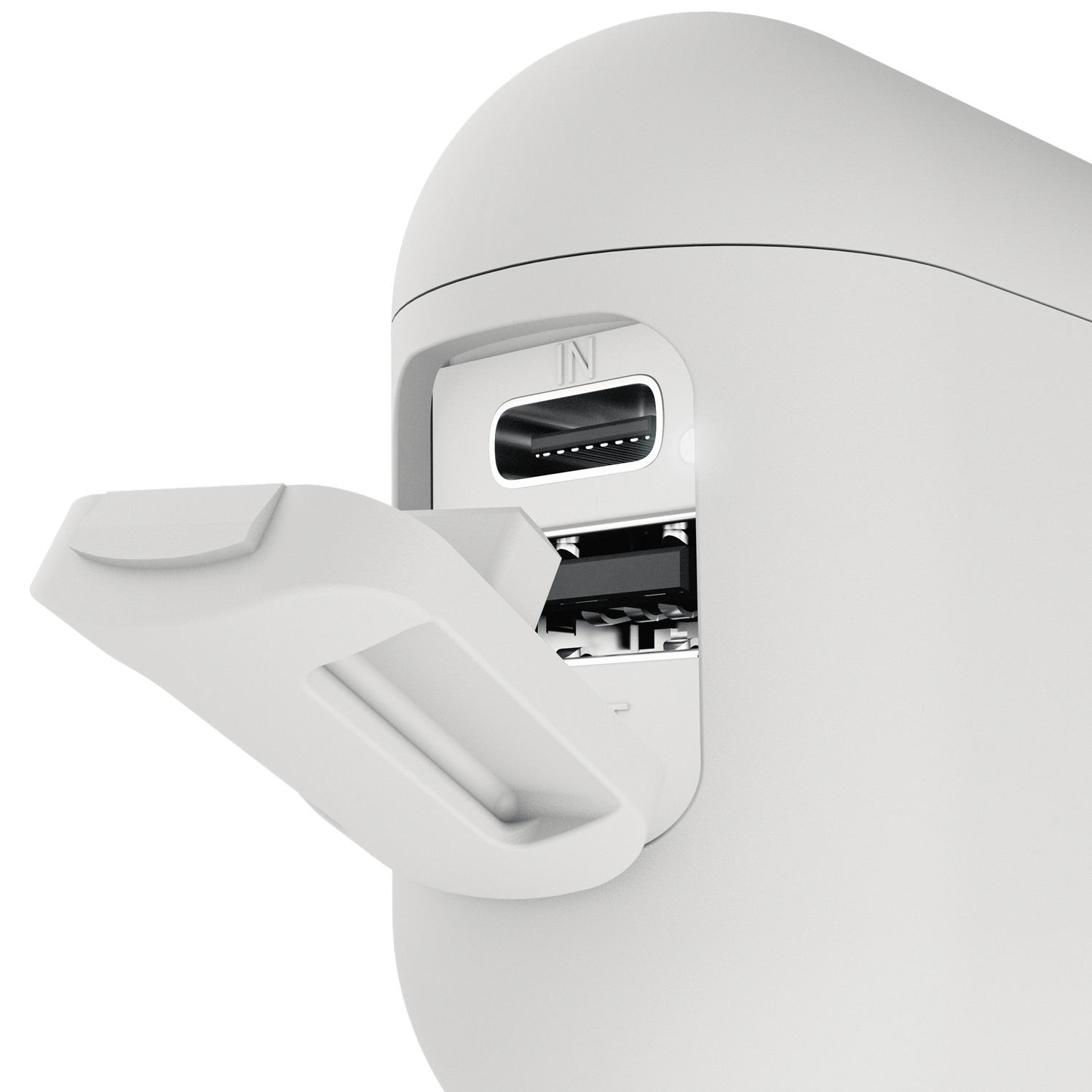 SUPRA NERO-TX2 vita hörlurar med powerbank i laddningscaset