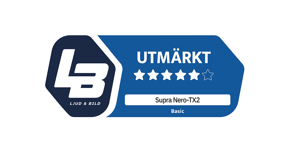 SUPRA NERO-TX2 har testats och får utmärkelsen "Utmärkt" av Ljud & Bild
