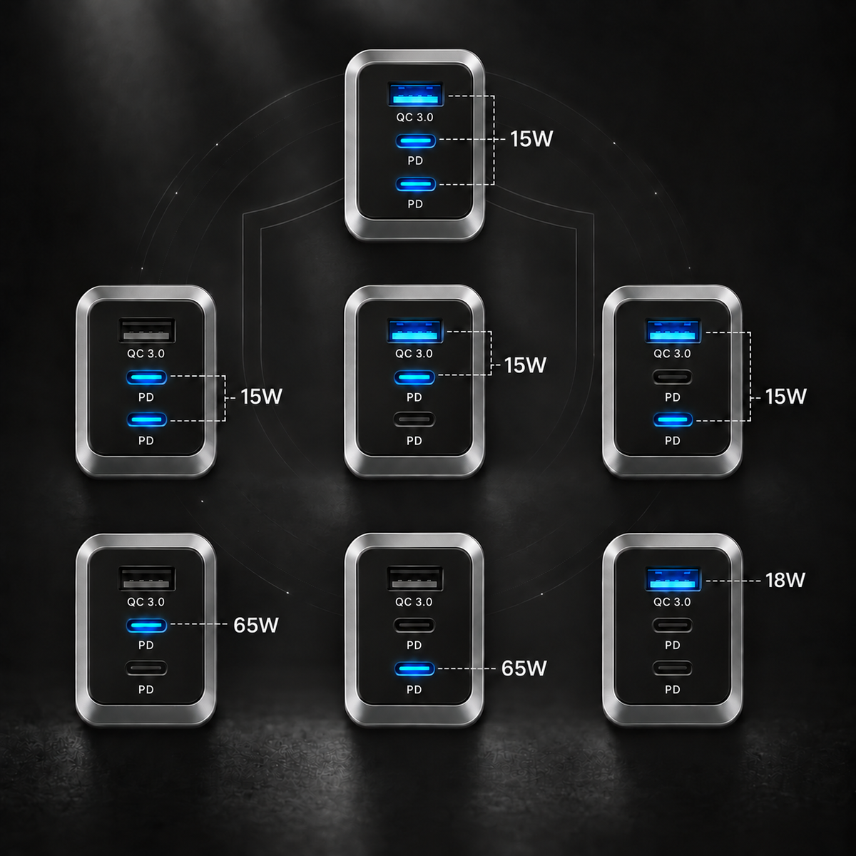 SUPRA PowerPilot™ 3-Port GaN Fast Charger 65W